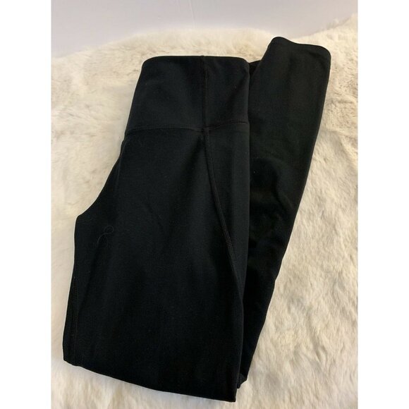Zella black compression athletic leggings SIZE XS mid rise waist pocket EUC - Picture 1 of 7